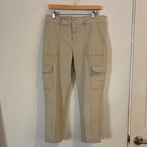 LOFT Khaki Cargo Pants with Utility Pockets